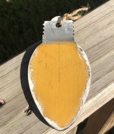 Primitive Yellow Light Bulb Christmas Ornament