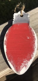 Primitive Red Light Bulb Christmas Ornament 
