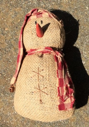 Burlap Primitive Snowman 21010RCH - Ornament