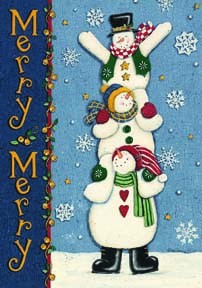 0142FM - Merry Merry Snowman Garden Flag 0142FM - Merry Merry Snowman Garden Flag