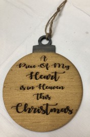 Wood Bulb A Piece of my heart is in Heaven this Christmas 