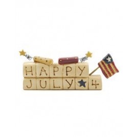 023-2335 Happy July 4th Block Resin Mini Block 