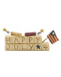 023-2335 Happy July 4th Block Resin Mini Block 