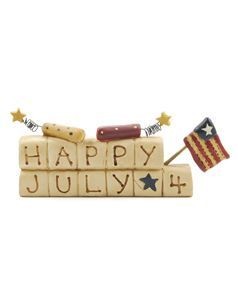 023-2335 Happy July 4th Block Resin Mini Block 023-2335 Happy July 4th Block Resin Mini Block
