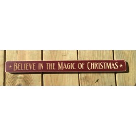 Primitive Engraved Wood Block G9030 - Believe in the Magic of Christmas