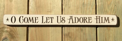 Primitive Engraved Wood Block G9033 - O come let us adore him 