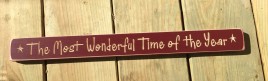 Primitive Engraved Wood Block G90302 - The Most wonderful time of the year 
