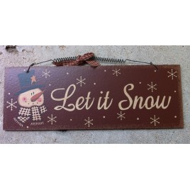 Snowman Decor 71775 LIS Let It Snow Plaque 