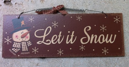 Snowman Decor 71775 LIS Let It Snow Plaque 