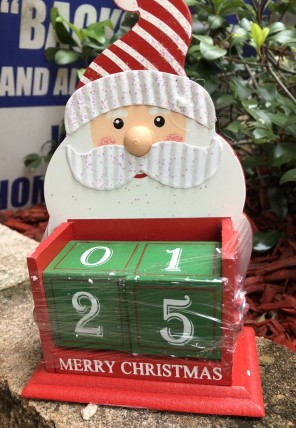 Marry Christmas Wood Santa Christmas Countdown Blocks
