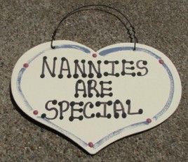 1002 - Nannies are Special  wood heart 