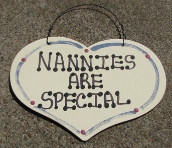 1002 - Nannies are Special  wood heart 