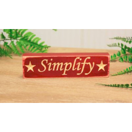 Primitive Wood Engraved Block 10071  Simplify Burgundy  