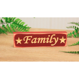 Primitive Wood Engraved Block 10081  Family Burgundy  
