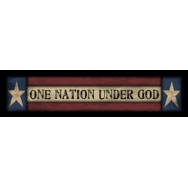 Primitive Wood Block  102N - One Nation Under God 