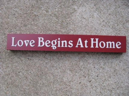 10612J - Love Begins At Home wood block 