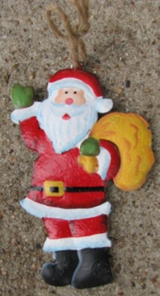 107031SB- Santa w/Bag metal ornament 107031SB- Santa w/Bag metal ornament