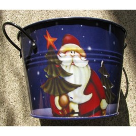 KLY1077006 Santa Metal Bucket KLY1077006 Santa Metal Bucket