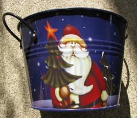 KLY1077006 Santa Metal Bucket 
