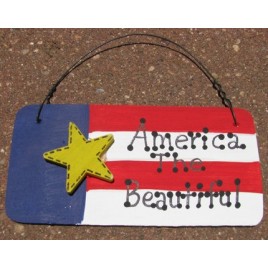 Patriotic Decor 10977AB - America the Beautiful Wood Sign