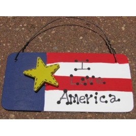  10977ILA - I Love America  Wood Sign