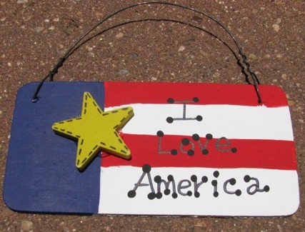 10977ILA - I Love America Wood Sign 10977ILA - I Love America Wood Sign
