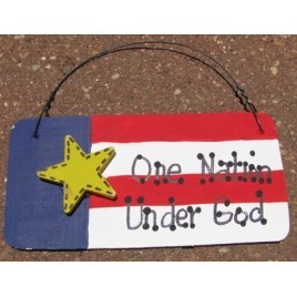 10977ONUG - One Nation Under God wood sign 