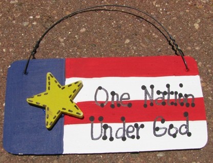 10977ONUG - One Nation Under God wood sign 