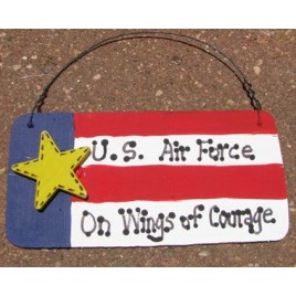 Patriotic Sign 10977PBA - US Air Force On Wings of Courage Wood Sign