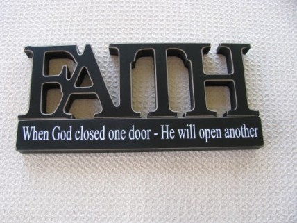 11146C - Faith Tabletop Cutout When God closed one door, he will open another 11146C - Faith Tabletop Cutout When God closed one door, he will open another