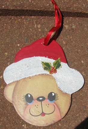 Wood Christmas Ornament 1160 - Bear with Hat Wood Christmas Ornament 1160 - Bear with Hat