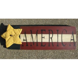 116PFA - Patriotic Flag Wood Sign