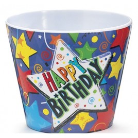 1174303 - Happy Birthday Plastic Pot 1174303 - Happy Birthday Plastic Pot