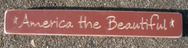 Primitive Wood Block  12002 America the Beatiful  