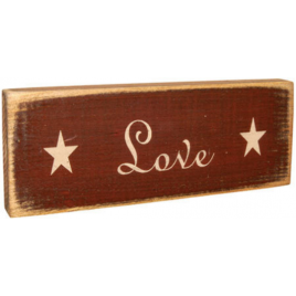 Love primitive Wood Block Love primitive Wood Block