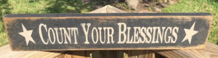Primitive Wood Vintage Sign Count Your Blessings Primitive Wood Vintage Sign Count Your Blessings