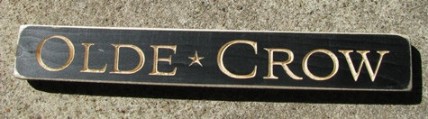 Primitive Engraved Wood Block  12OC Olde Crow   
