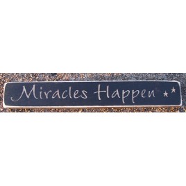 Primitive Engraved wood Block 12MH Miracles Happen Primitive Engraved wood Block 12MH Miracles Happen