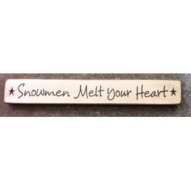 12XCRSMYH - Snowmen Melt Your Heart Engraved Wood Block 12XCRSMYH - Snowmen Melt Your Heart Engraved Wood Block