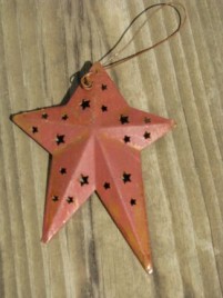  WD1382R - Red Metal Star Ornament 