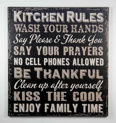 1422KRB - Kitchen Rules Black Sign 