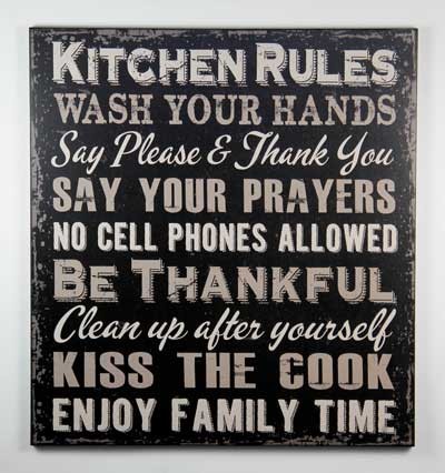 1422KRB - Kitchen Rules Black Sign 
