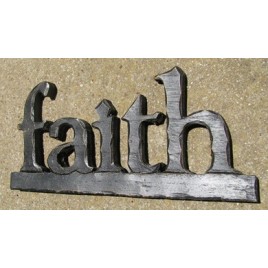 Resin Block 16032B- Faith Black Free Standing 