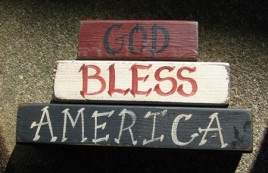 161GBA - God Bless America wood Block 