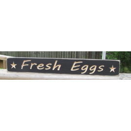 Primitive Wood Engraved Block 1631  Fresh Eggs  
