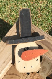 Primitive Snowman 16415 Hanging Top hat Snowman