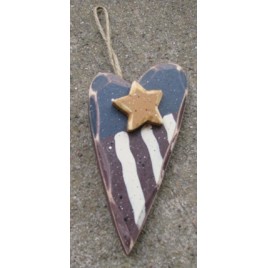 1681H-Patriotic wood Heart 