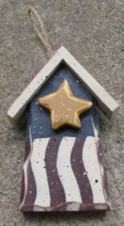 1681B-Patriotic Bird House Wood 1681B-Patriotic Bird House Wood