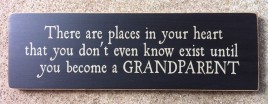 Primitive  Wood  SignT1696B There are Places in heart Grandparent  
