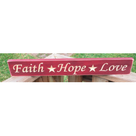 Primitive Wood Engraved Block 1708 Faith Hope Love Primitive Wood Engraved Block 1708 Faith Hope Love